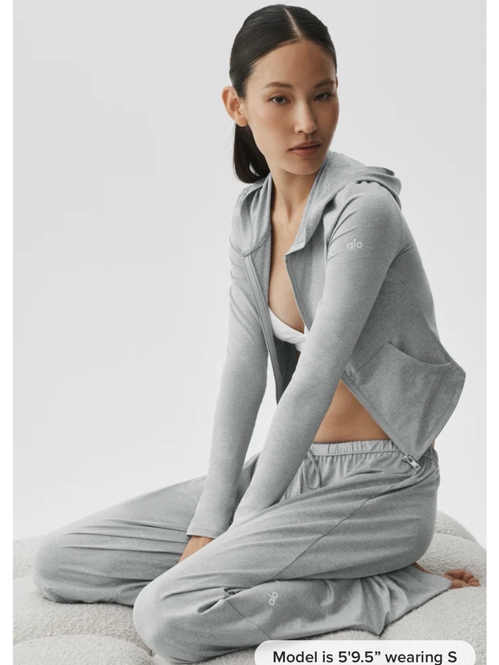 ALO Yoga Light Gray Track Joggers